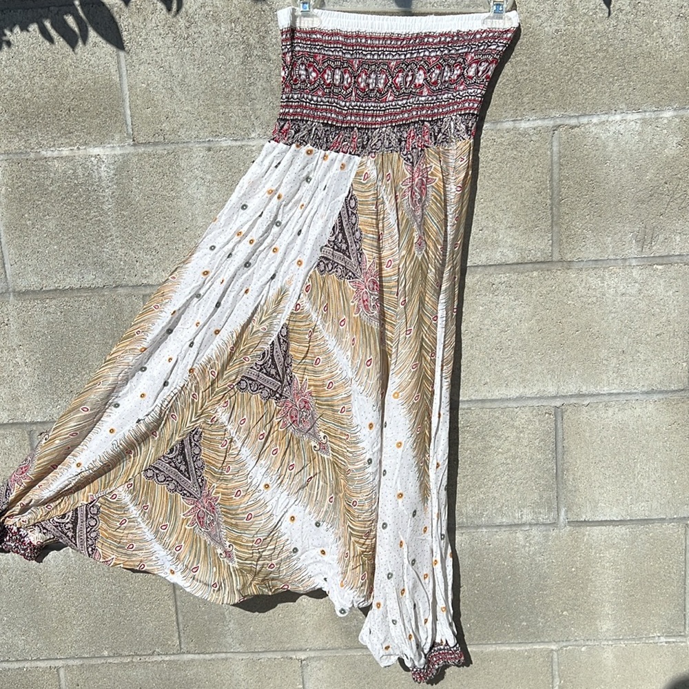 M. Fredric Harem Pant Feather Boho Dance Polka Dots Women’s One Size Fits All